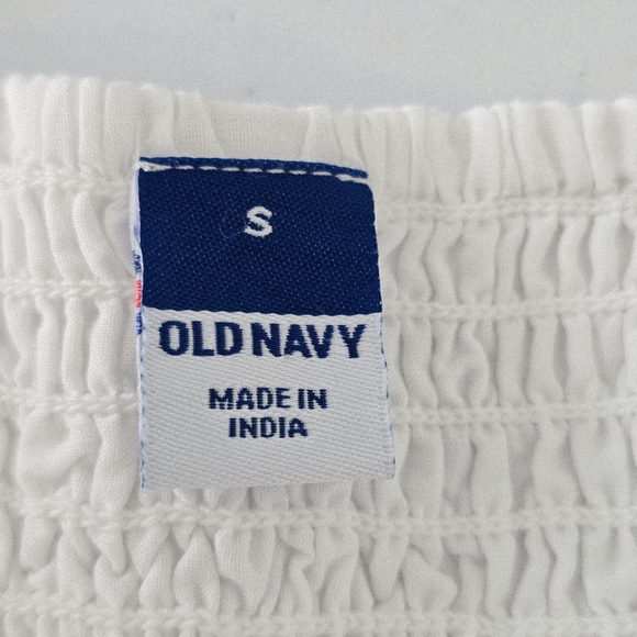 Old Navy Fit and Flare Smoked Midi Dress S White Eyelet NWT - Picture 3 of 8